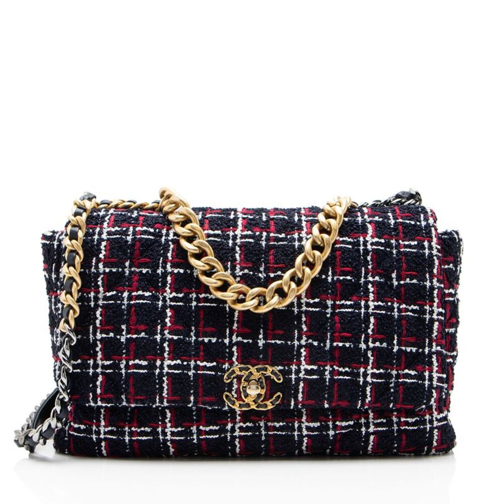 Chanel Tweed 19 Large Flap Shoulder Bag